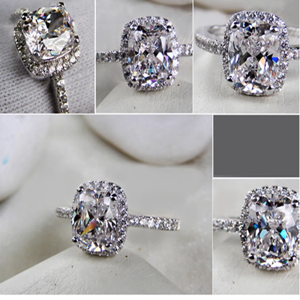 Fashion Rings Show Elegant Temperament Jewelry Womens Girls White Silver Filled Wedding Ring | Украшения и аксессуары