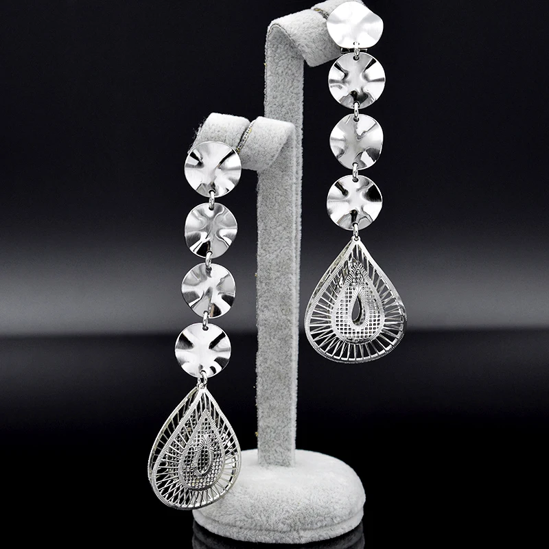 Солнечные ювелирные изделия серьги в форме капли воды длинные висячие для женщин