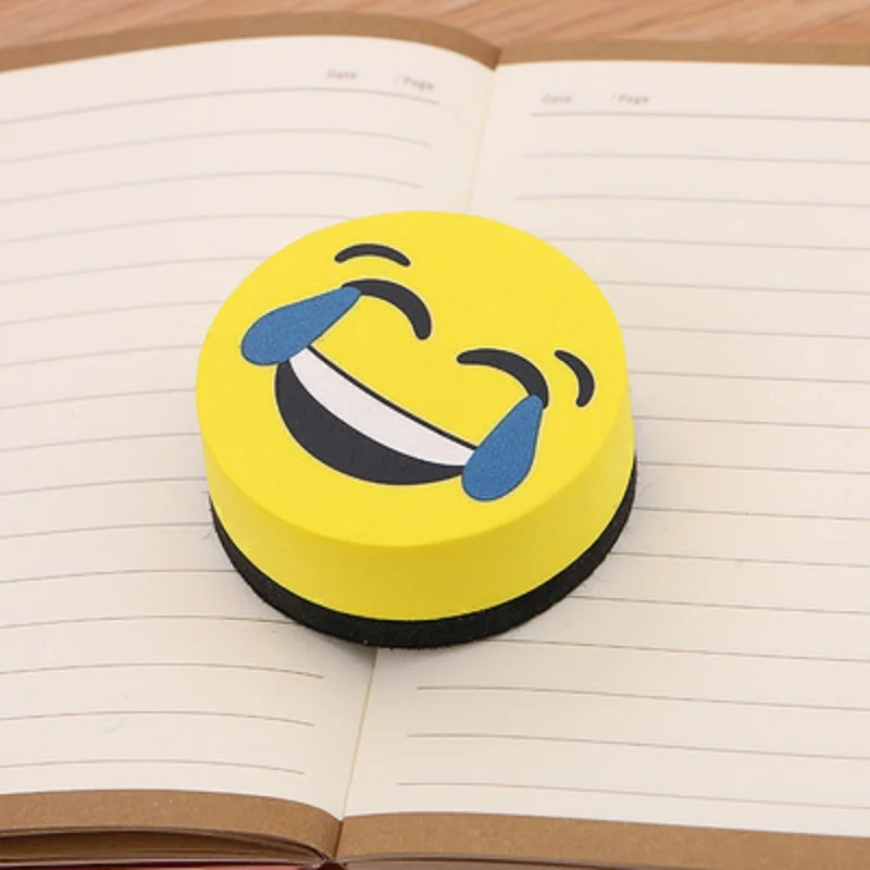 2PCS Yellow Smile Face Whiteboard Eraser Magnetic Board Erasers Wipe Dry School Blackboard Marker Cleaner Styles Randomly Sent | Канцтовары