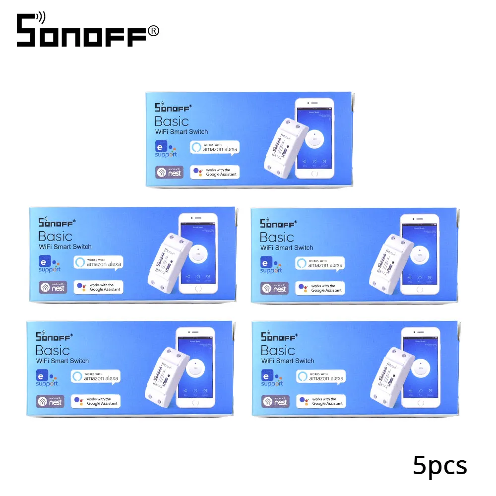 Sonoff базовый Wi Fi выключатель 2/4/5/6/8/10/15/20 шт. беспроводной дистанционный светильник