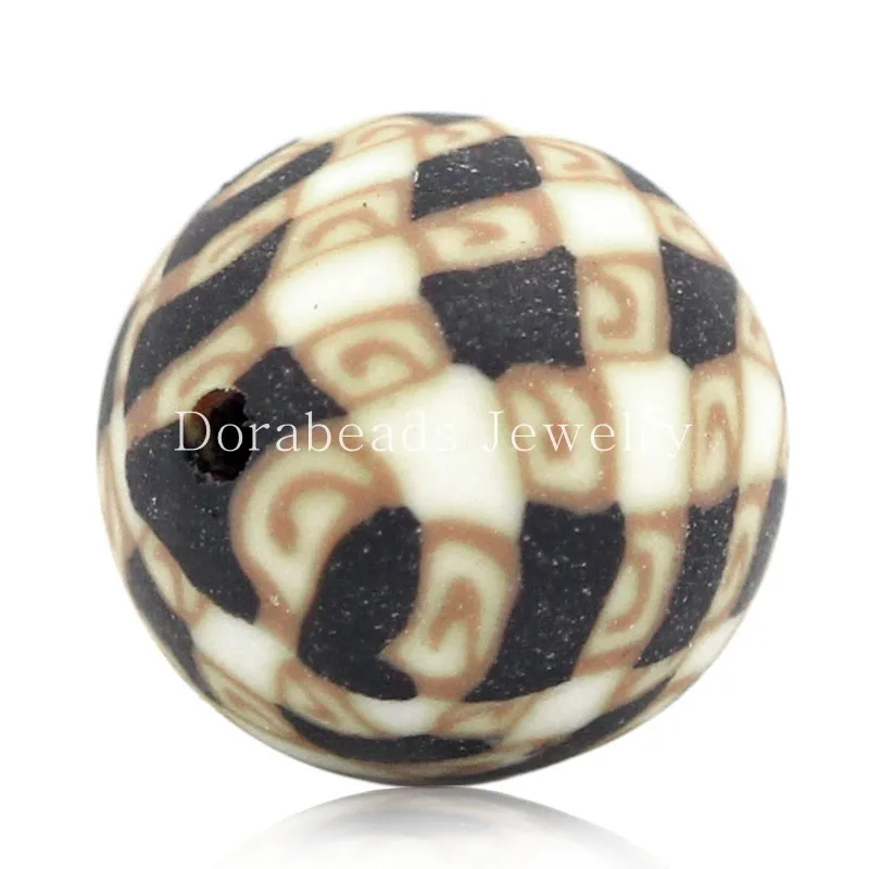 Глина прокладка бусины круглый многоцветный узоров 12 мм диаметр Отверстие :