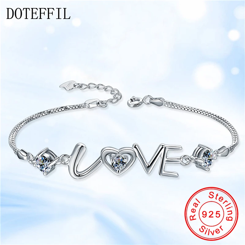 Женский браслет из серебра 925 пробы с фианитами|zircon bracelet|sterling silver braceletsilver bracelet women