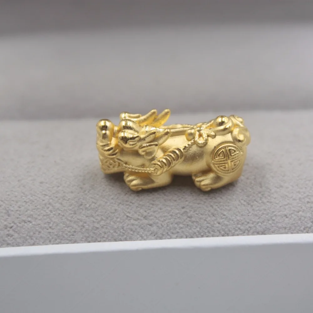 

Новое поступление Чистый 24k желтое золото 3D женский Счастливый маленький Pi Xiu кулон 1,5-2g