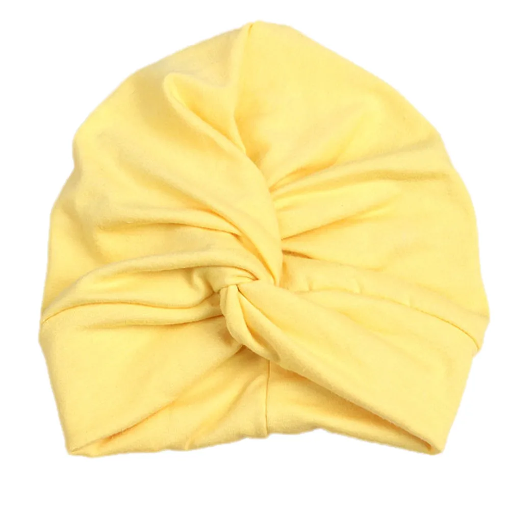 Yellow Детская весенняя шапка, тюрбан, милая детская шапка для мальчиков и девочек, модные шапки для малышей, шапка для новорожденного, детская зимняя шапка - Цвет: Yellow