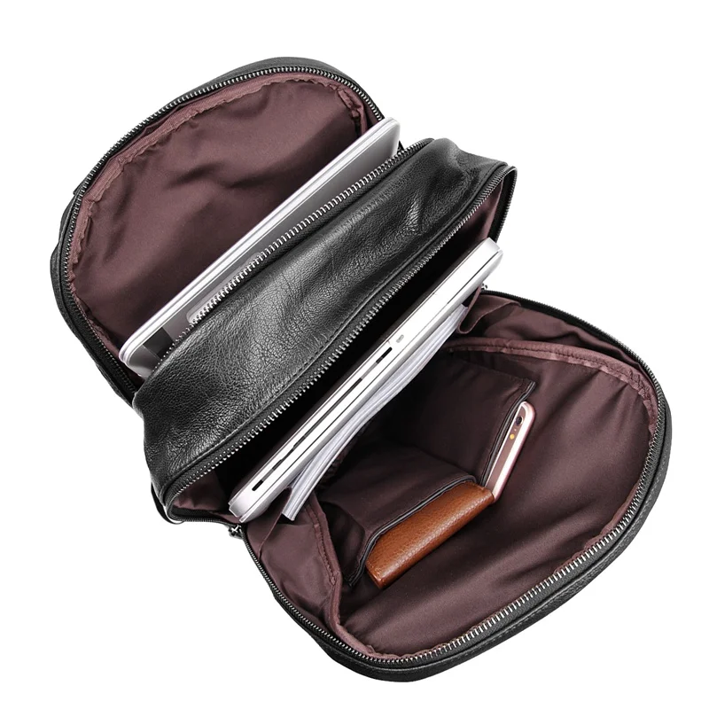 Модный рюкзак Augus из натуральной кожи унисекс уникальный стиль для путешествий