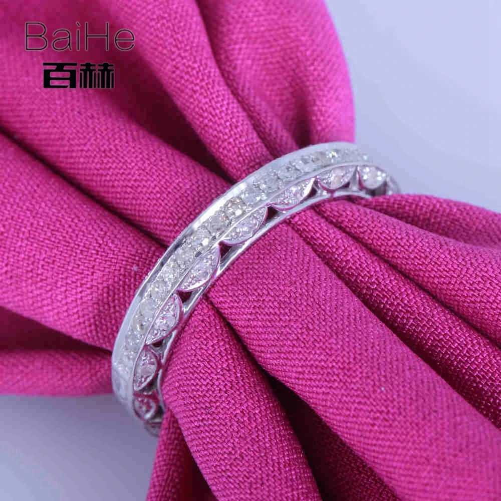 Женское кольцо с натуральными бриллиантами BAIHE белое золото 10 к 0.3ct SI/H ювелирное