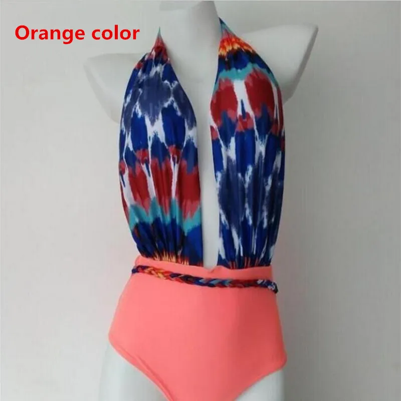 Сексуальный цельный купальник трикини женский с открытой спиной монокини