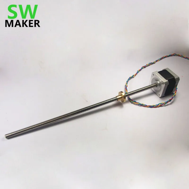 Ultimaker 2 Расширенный 400 мм z-мотор с трапециевидным свинцовым винтом TR 8*8 (P2) для DIY UM 3D