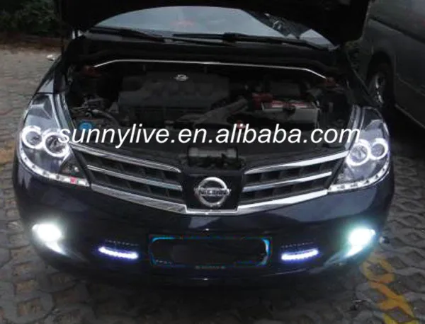 Для NISSAN Tiida светодиодный ангельские глазки фары би ксенон 2008-2010 год