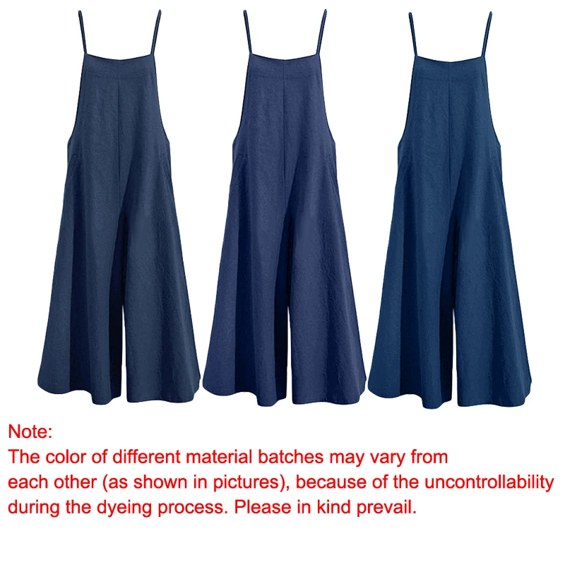 Женский комбинезон из хлопка с широкими штанинами|Женские комбинезоны| |