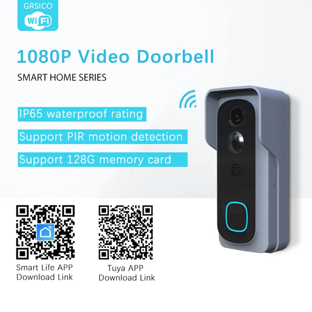 WiFi смарт видео дверной звонок камера домашняя охранная система ночного видения