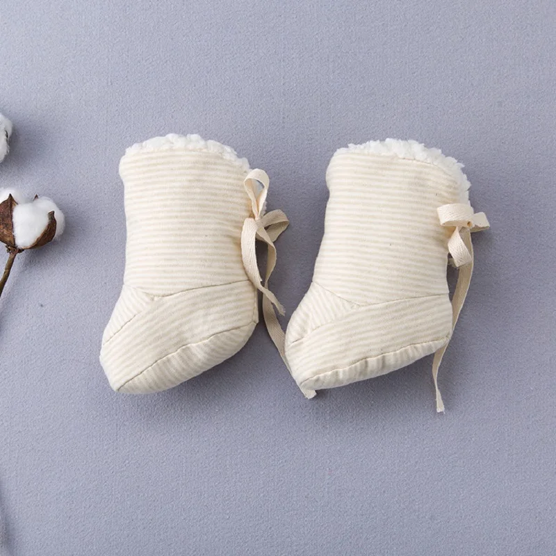 Обувь хлопковая для новорожденных из овечьей кожи зимняя |
