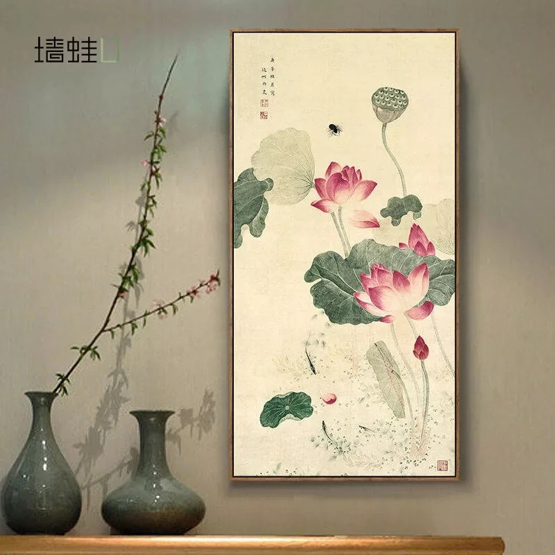 Настенный Цветок Лягушка Zou Dongsheng сезоны современных китайских картин роспись