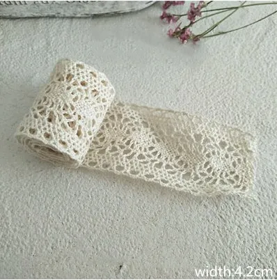 2 ярда разные размеры цвета слоновой кости вязание крючком хлопковая кружевная