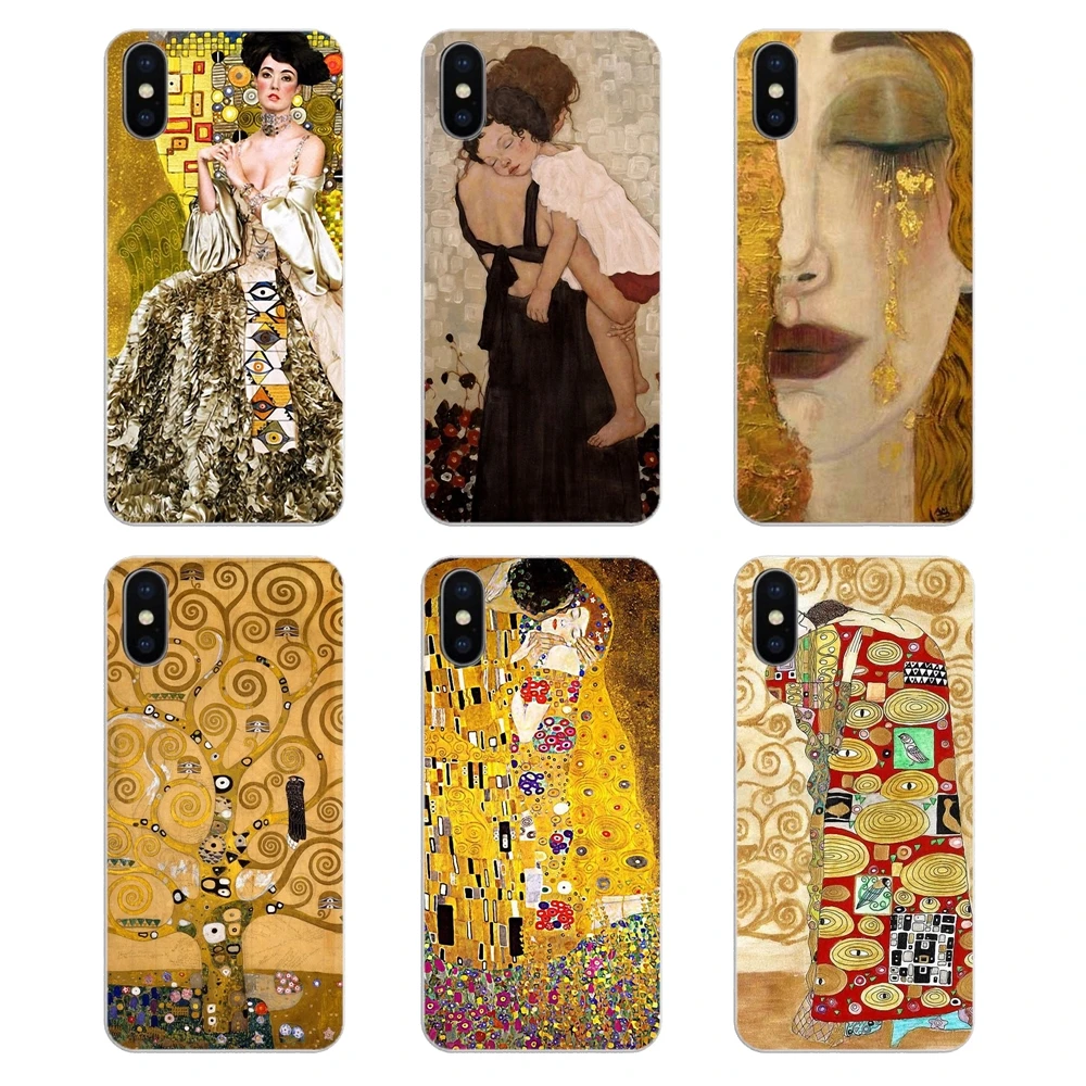Soft Shell Cases Kiss by Gustav Klimt gold tears oil painting For Samsung Galaxy A5 A6 A7 A8 A9 J4 J5 J7 J8 2017 2018 Plus Prime |