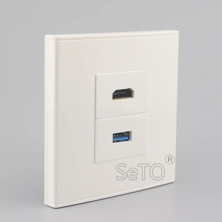 SeTo 86 Type Single HDMI + 3.0 USB Assorted Panel Wall Plate Socket Keystone Faceplate | Обустройство дома