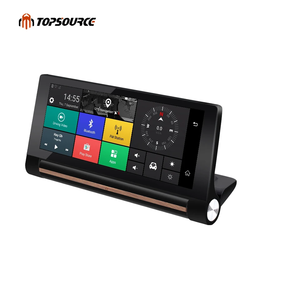 TOPSOURCE 2017 3G Автомобильный gps навигатор двойная камера Bluetooth Android GPS автомобильный с