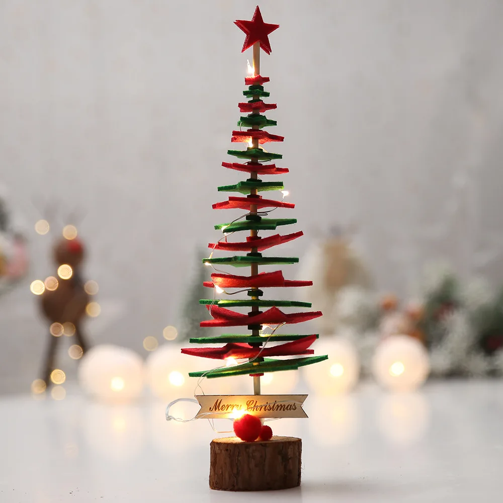 

1pcs Kids DIY Felt Christmas Tree with Ornaments Children Christmas Gifts for 2018 New Year Table Placing Xmas Decoration