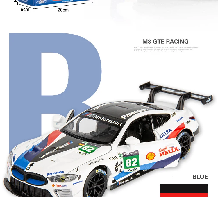 1:32 M8 GTE Le Mans, модель спортивного автомобиля из сплава, литая под давлением, три двери, открывающийся звуковой светильник, супер гоночная Коллекционная модель