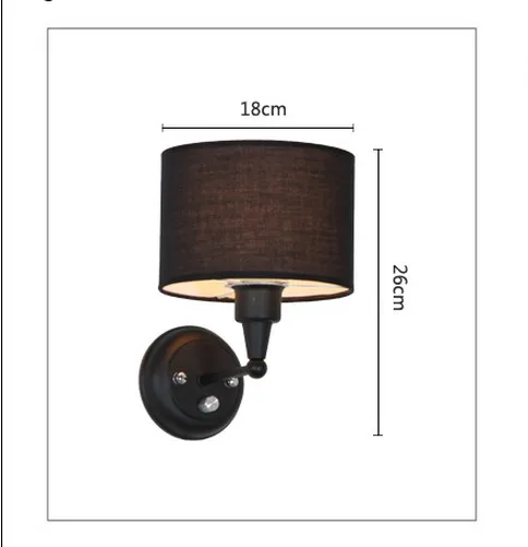 Простой креативный тканевый Настенный Бра с переключателем современные