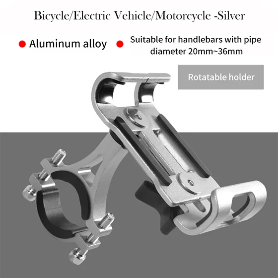 Rotatable--Silver Вращающийся MTB велосипедный держатель для телефона moto rcycle suporte gps moto держатель для телефона для велосипеда подставка для мобильного телефона для Iphone x 7 8 xr - Цвет: Rotatable--Silver