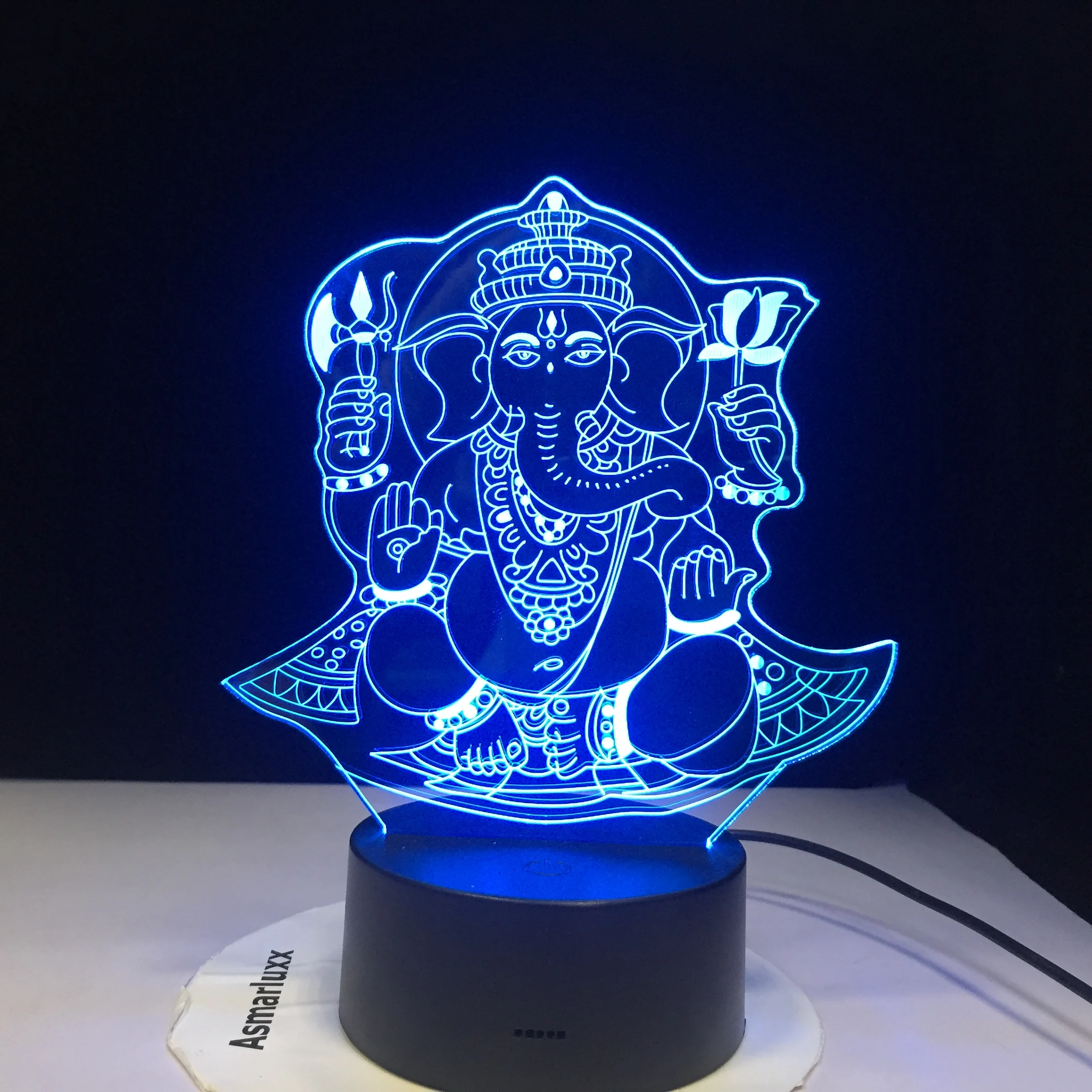 

Buddha 7 color changing Night Lamp 3D Atmosphere Bulbing Light Heart visual illusion LED for kids toy Christmas Birthday gifts