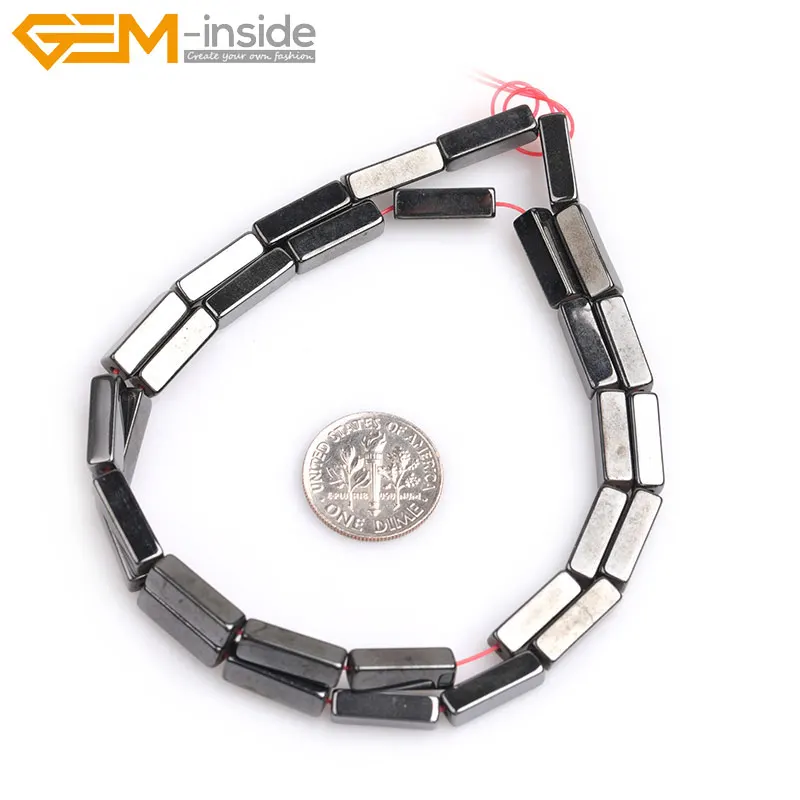 Натуральный камень черный гематит прямоугольные кубические бусины для
