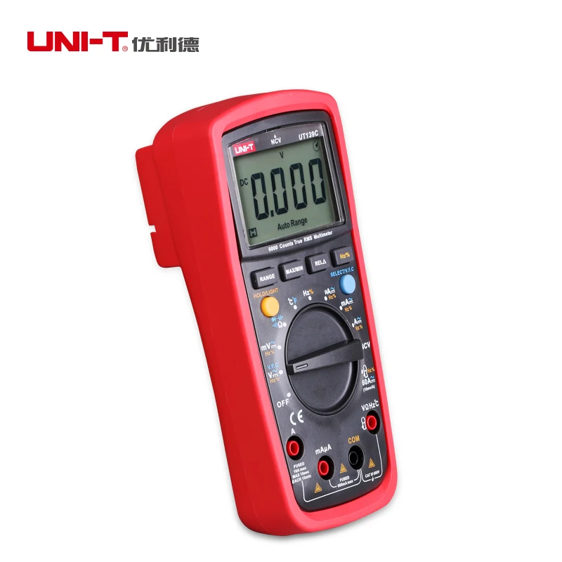 UNI-T UT139C Auto Range Digital Multimeter True RMS C/F Temperature 10-10MHz Frequency Capacitance Testers AC DC Volt Amp Meter |