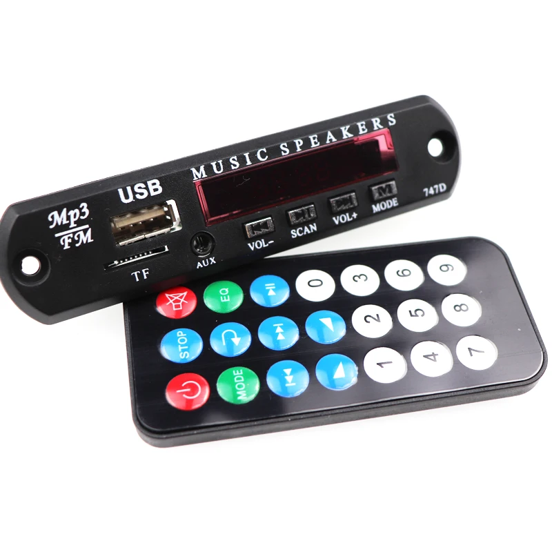 Автомобильный WMA MP3 декодер USB источник питания DC 5 в 12 В TF FM радио аудио Плата USB MP3 плеер для автомобиля дистанционный музыкальный динамик