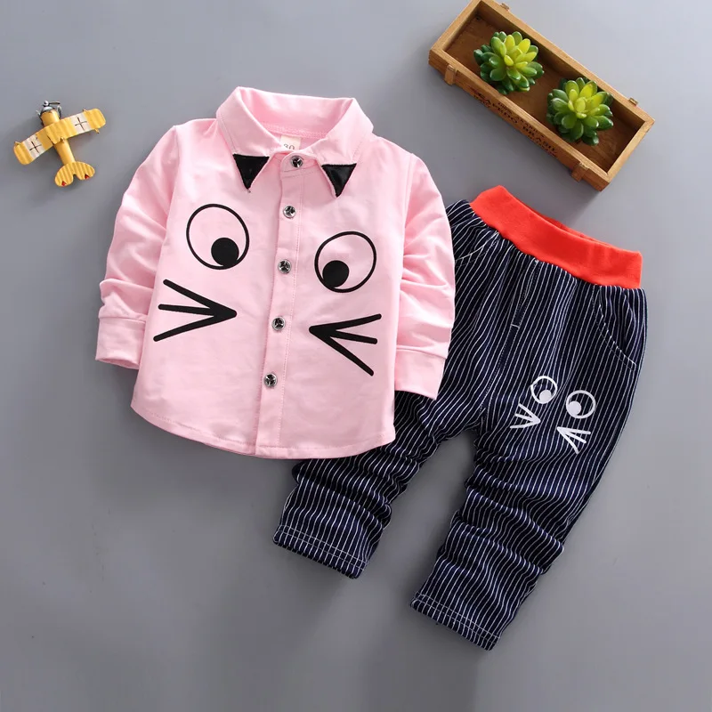 BibiCola boys clothing set spring autumn children fashion cotton shirt+pants 2pcs tracksuits for baby kids clothes |