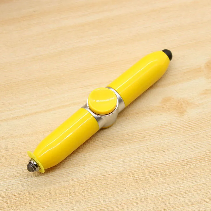 yellow Креативная многофункциональная шариковая ручка, сенсорный/вращающийся/светодиодный светильник, 3 в 1, забавные игрушки, шариковые ручки, деловая офисная декомпрессия для студентов - Цвет: yellow