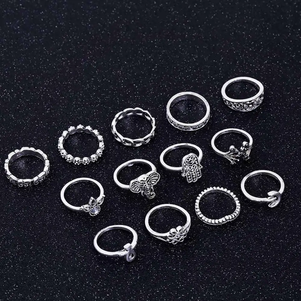 FAMSHIN новый 13 шт./компл. богемные ювелирные изделия обручальное кольцо &quotСлон&quot