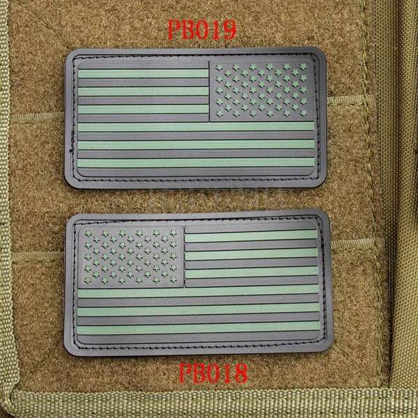 Черный фон зеленый дизайн американский флаг 3D ПВХ патч PB018PB019|designer patches|patch design3d pvc
