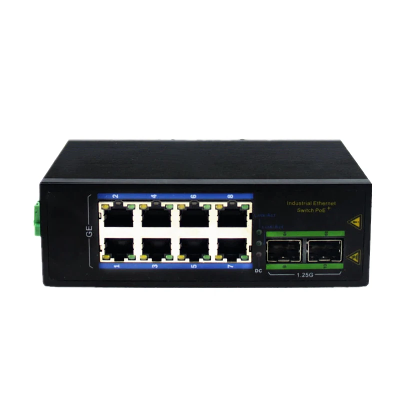 Управляемый волоконно-кольцевой Промышленный Коммутатор Ethernet 8x1 0/100/1000base-t порты