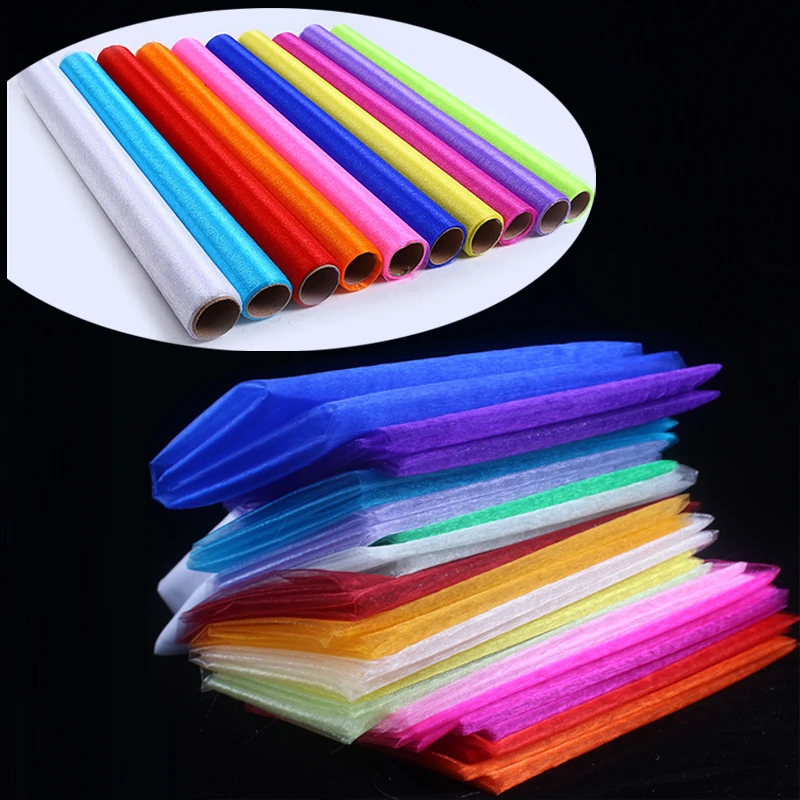 (30 м/лот) 75 см ширина кристальная прозрачная органза DIY тюль рулон ткани для