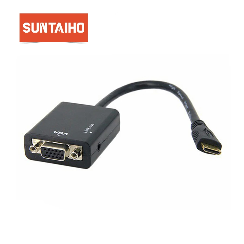Новый мини HDMI папа в VGA с аудио HDCable конвертер адаптер 1080P и портативный цифровой