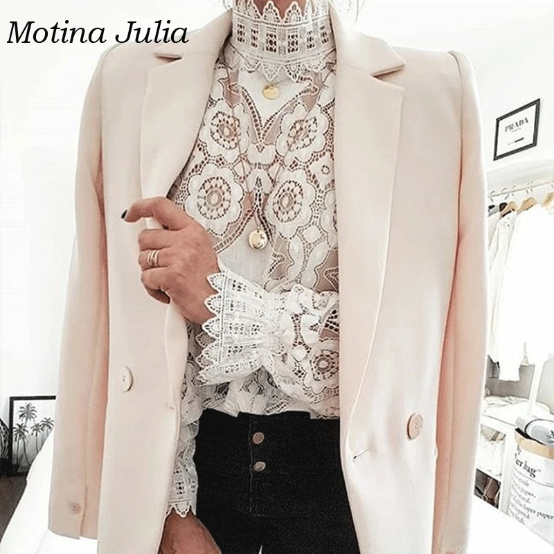 Motina Julia 2019 летние кружевные блузки с цветами рубашка кружевная юбка длинным