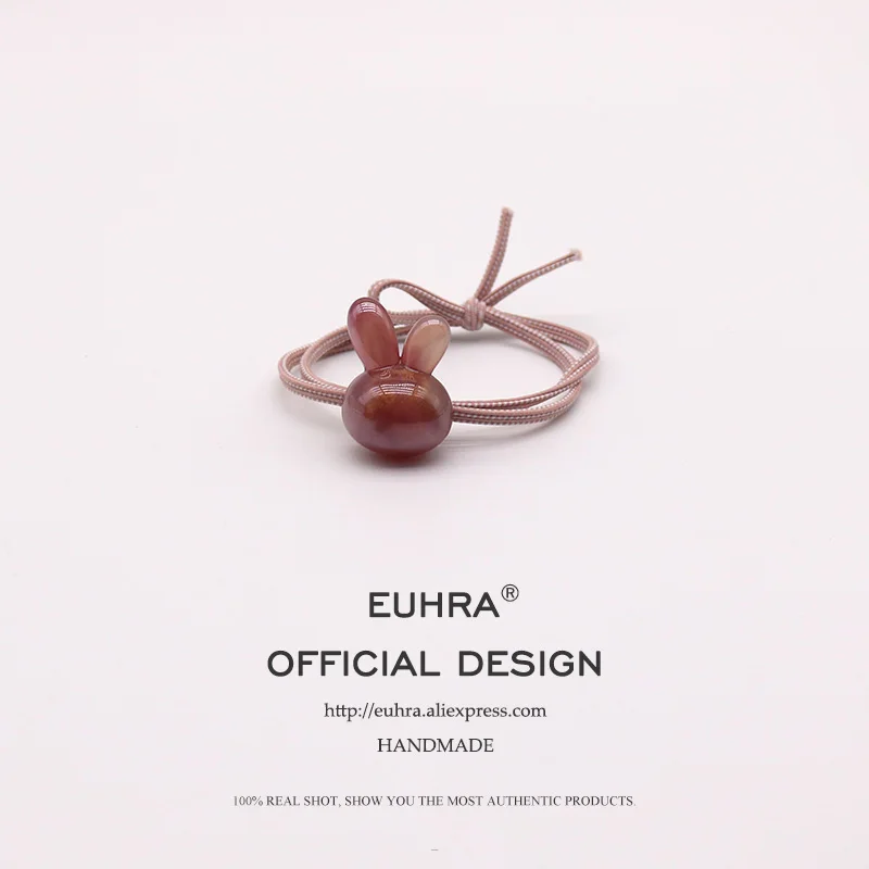EUHRA, 10 цветов, эластичная резинка для волос, карамельный кролик, пентаграмма, Золотая пудра, для женщин, Детская резинка, высокая эластичность - Цвет: Rabbit 2