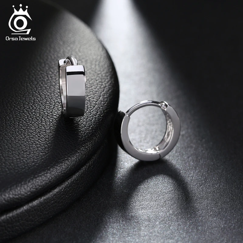 ORSA JEWELS женские серьги-обручи круглой формы милый дизайн Идеальный полированный серебряный цвет модные серьги ювелирные изделия для женщин OE03