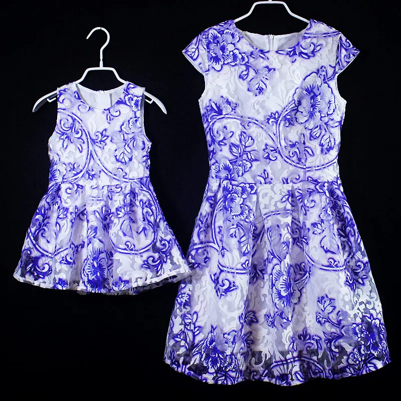 

Family look summer baby organza formal dress girls skirts mommy and girl dress kids party dresses mother daughter matching dress