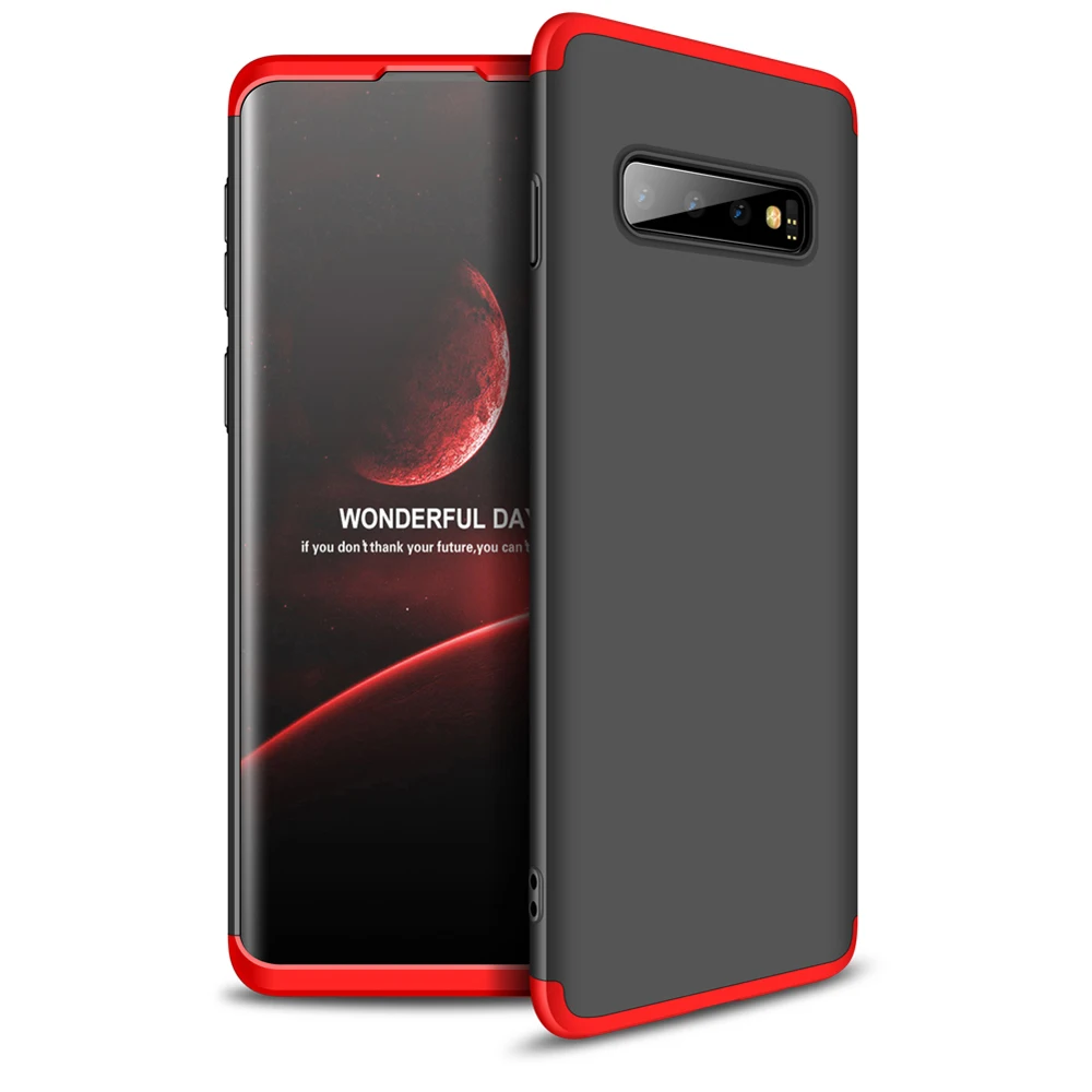 Чехол CCDZ 360 градусов 3 в 1 полной защиты для Samsung Galaxy S10/plus/E с матовым пластиковым задним покрытием.