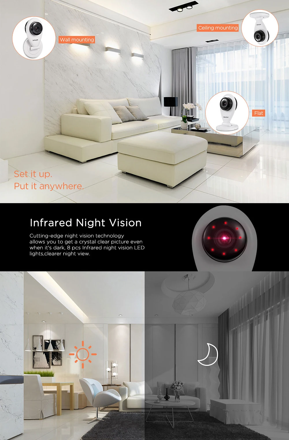 Sricam SP009 HD 720P Мини Wifi ip-камера Беспроводная P2P радионяня сетевая CCTV камера безопасности с ИК-подсветкой двухстороннее аудио