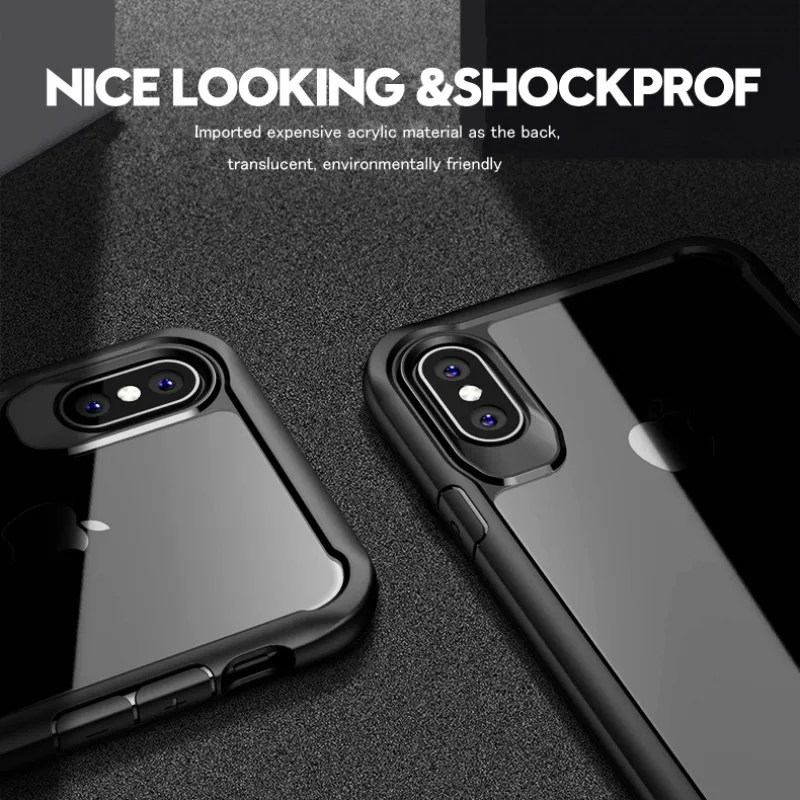 Акриловый ударопрочный чехол для телефона MaxGear iPhone 6 6s 7 8 Plus прозрачная задняя