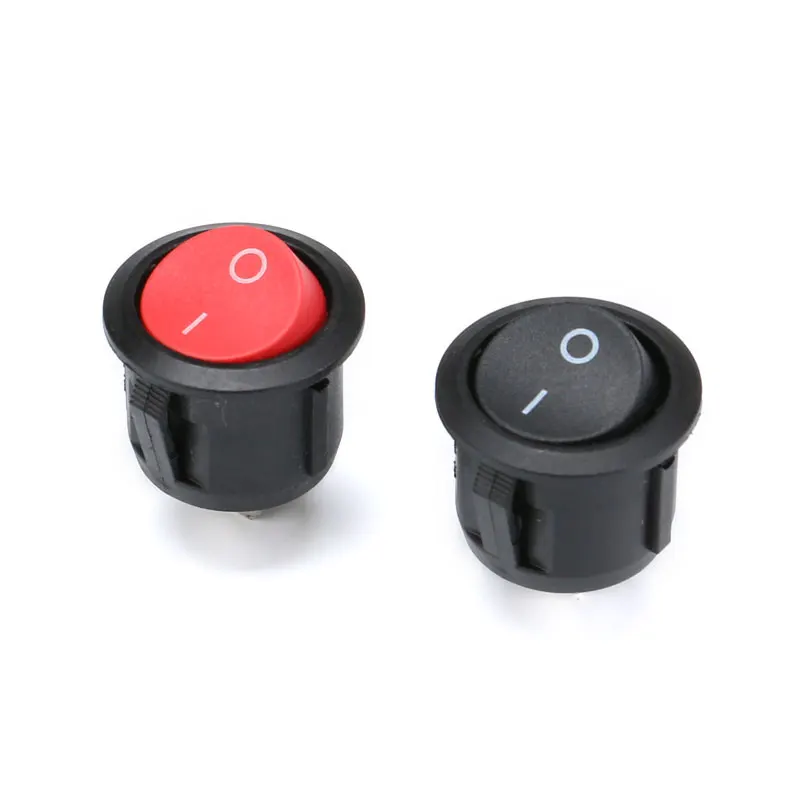 Акция! 10 шт. красный свет ВКЛ-ВЫКЛ SPST Круглый кулисный переключатель 6A/250 V 10A/125 AC -