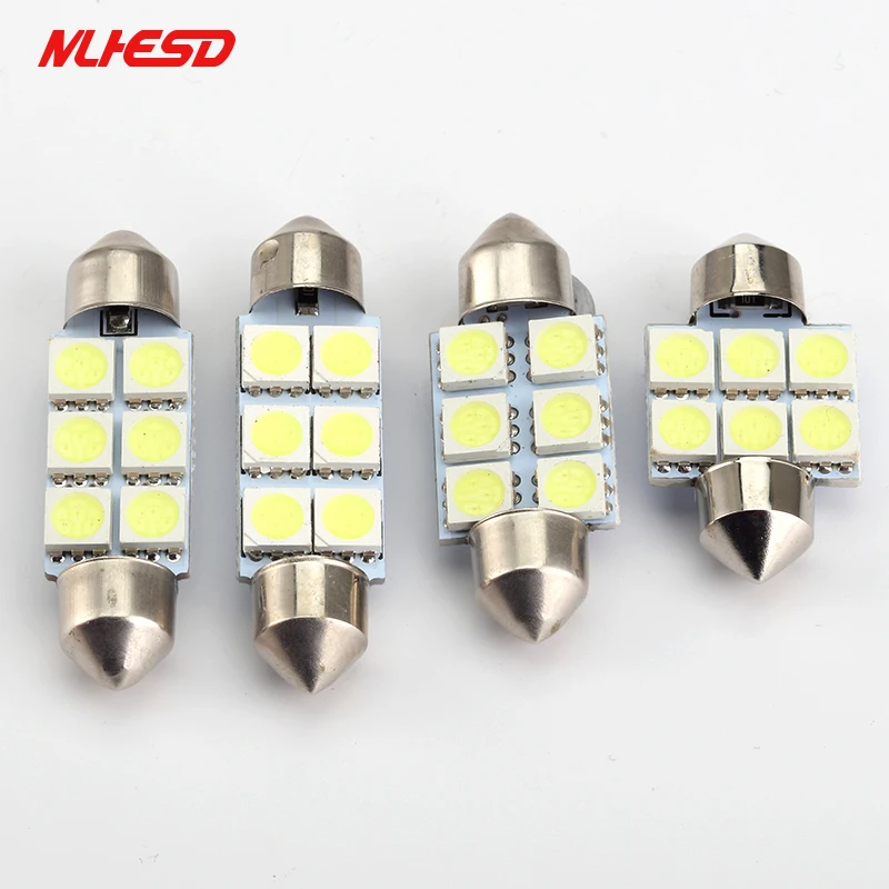 10 шт 6 SMD led 6smd Автомобильный светодиодный фестон светильник c5w 3528 1210 31 мм 36 мм/39 мм/41