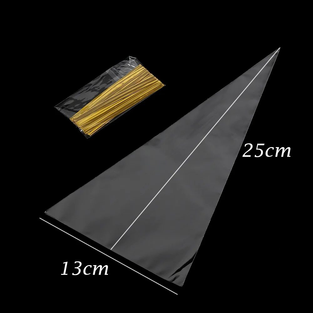 50 шт./пакет прозрачная целлофановая упаковочная сумка с твист галстуками подарок