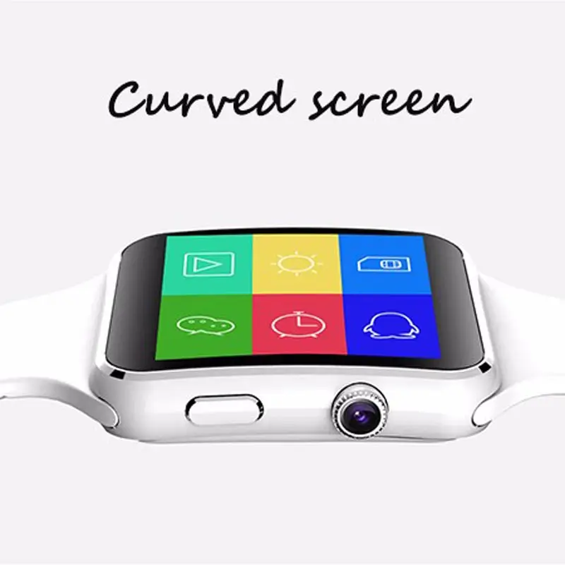 2017 белый Bluetooth Android SmartWatch GSM Часы с камерой 1.3mp 2.5D OGS сенсорный экран 3D датчик