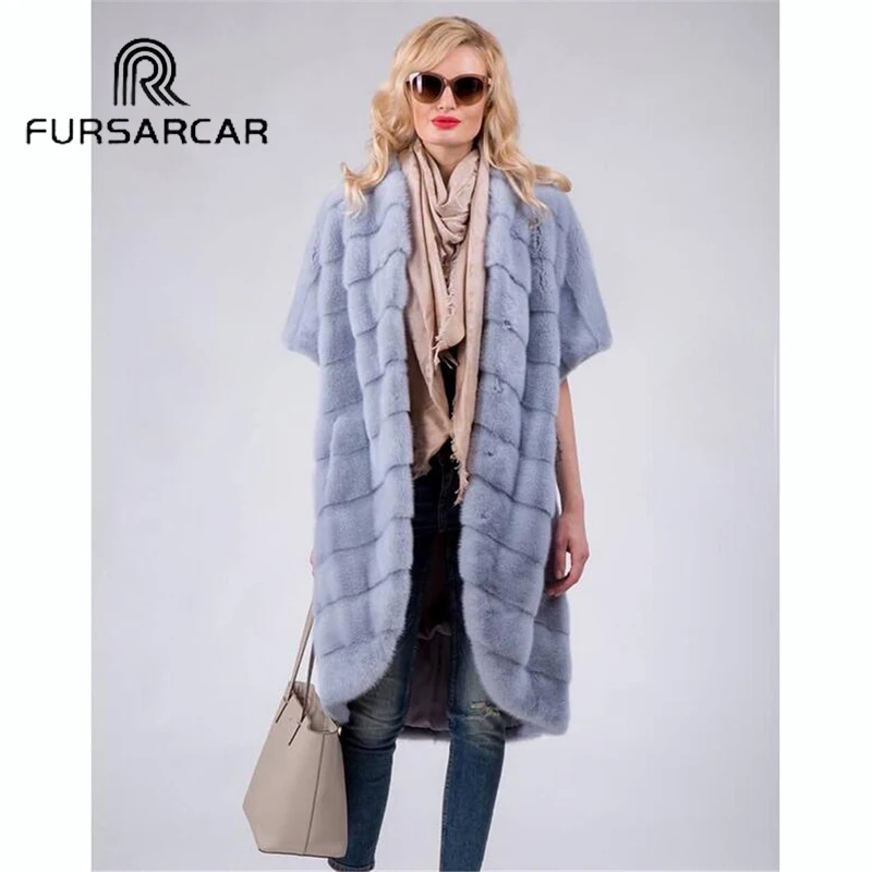 Женская шуба из меха норки FURSARCAR роскошная зимняя натурального верхняя одежда
