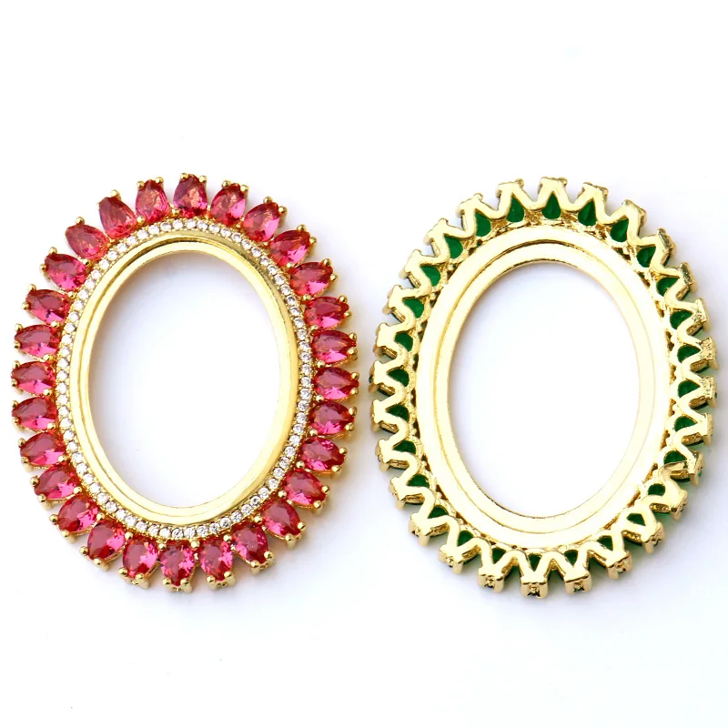 

2019 new brass micro-inlaid zircon CZ pendant bracelet jewelry accessories Fit 10*14mm 13*18mm 18*25mm DIY Jewelry making