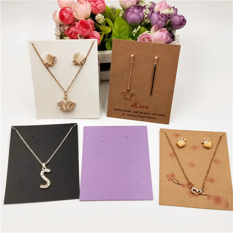 100 шт. Разноцветные бумажные ожерелья и серьги ювелирные изделия дисплей карты